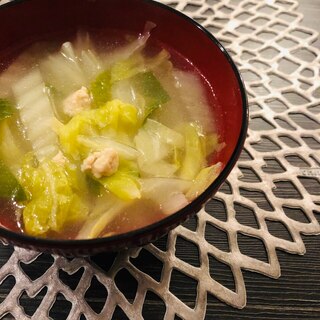 【中華風】白菜と深ねぎの味噌汁
